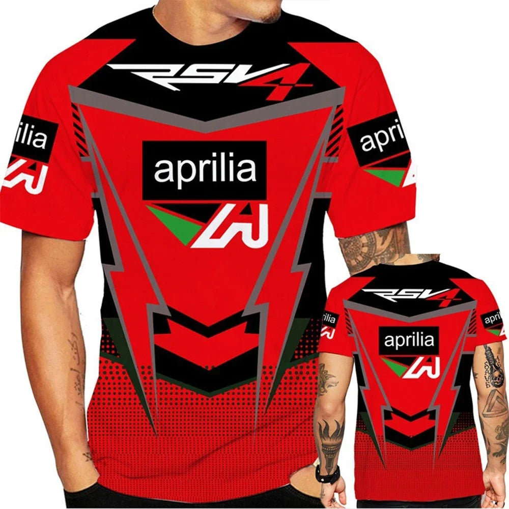 Summer Men's Clothing New Fashion 3D Print Aprilia RSV 1000 Motorcycles T-shirt Fashion Men/Women Cool Quick Drying Racing Tops