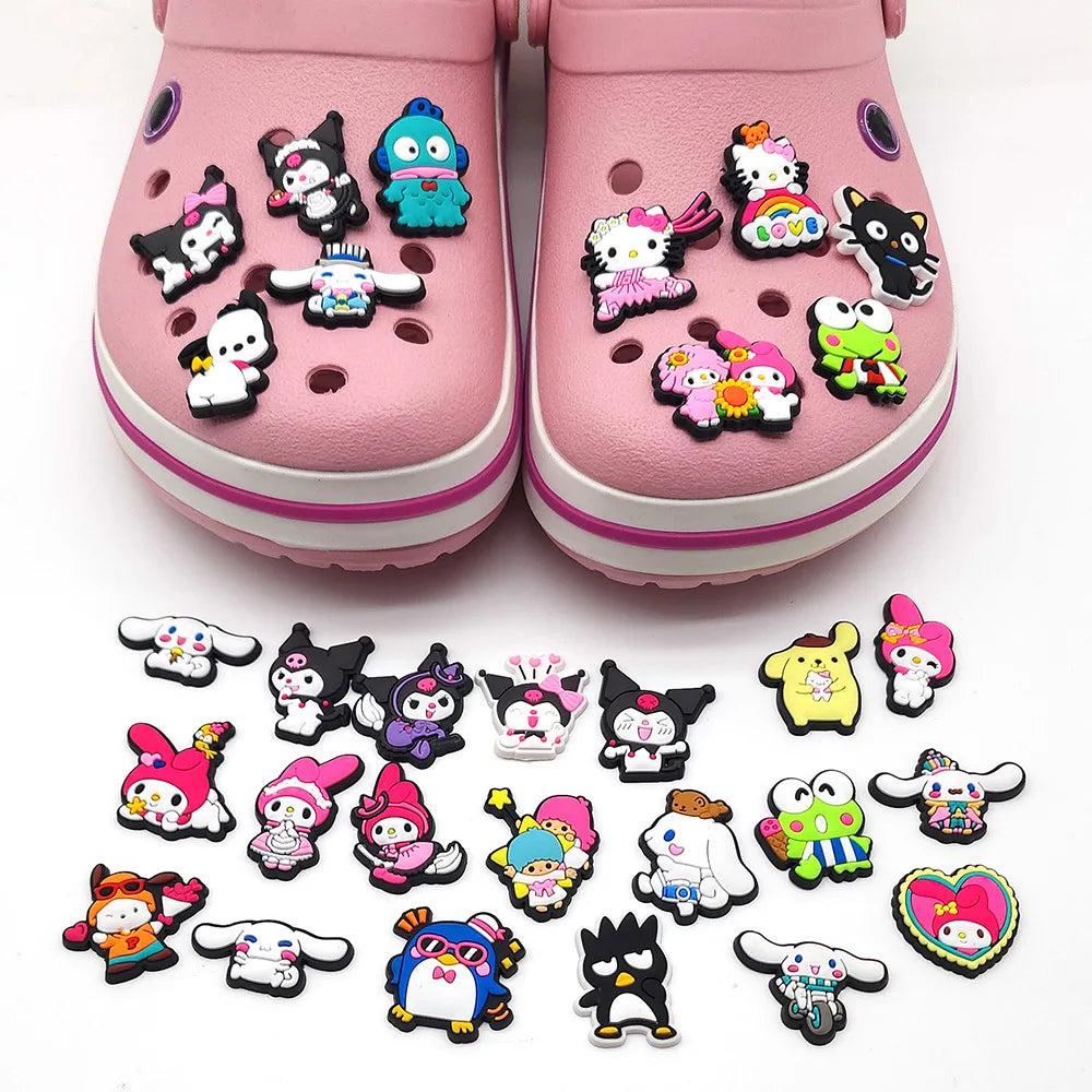 New  Miniso Charms Shoe Accessories Hello Kitty Soft Rubber Shoe Accessories Decoration Diy Children Gift Sandal Accessories