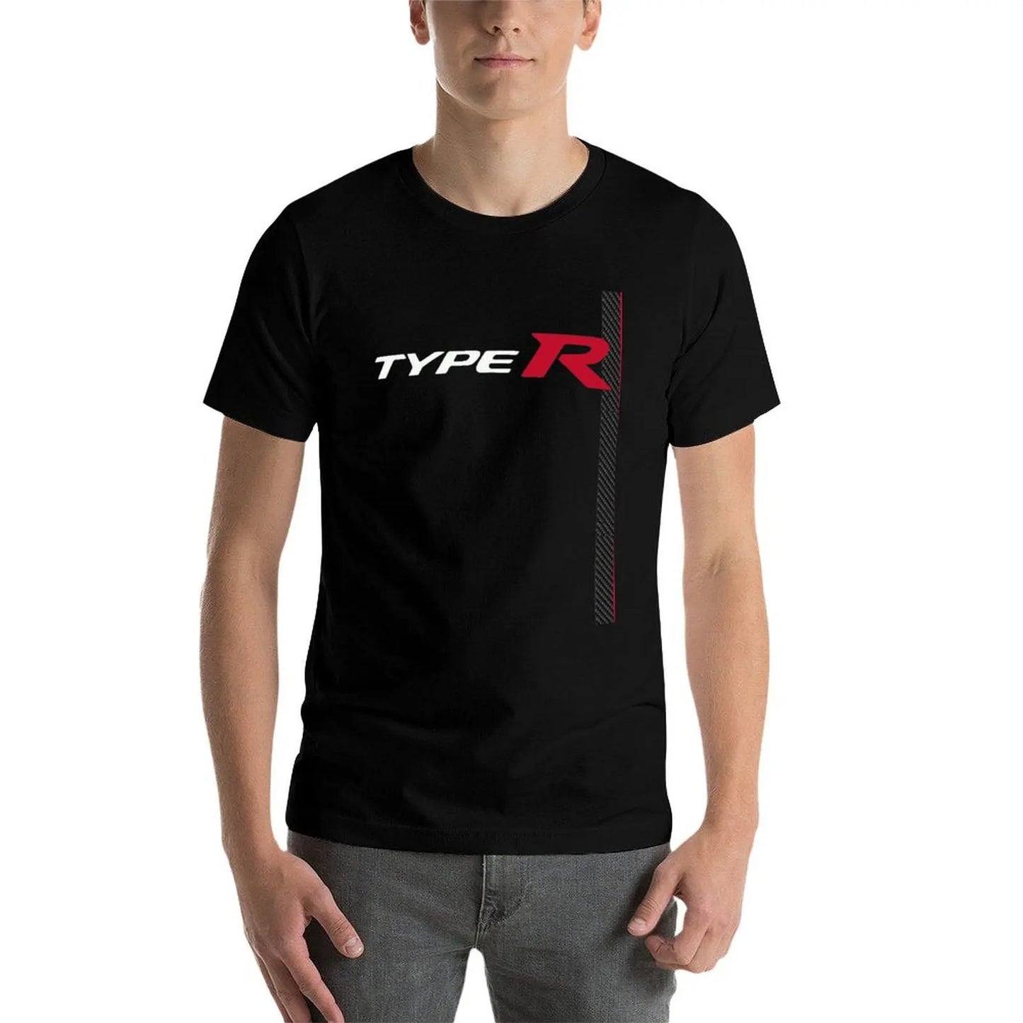 Honda Civic Type R Racing Stripe Carbon Fk8 T-Shirt Short sleeve tee luxury t-shirt mens graphic t-shirts anime