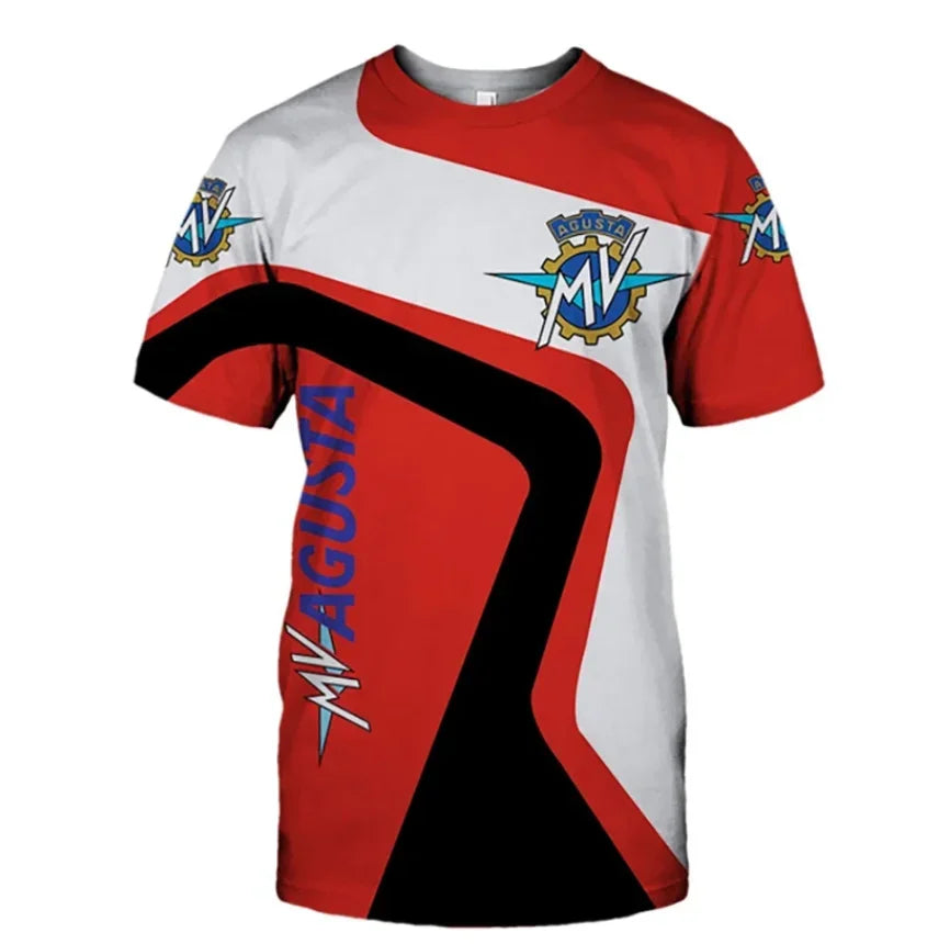 2024 New MV Agusta T-shirt Motorcycle Racing 3D Printed Unisex Sport Quick-drying Casual Fashion Oversized Children's Safety Top