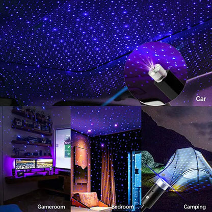 Sound Control LED Car Roof Star Night Light Projector Atmosphere Galaxy Lamp USB Decorative Lamp Adjustable Car Interior Light