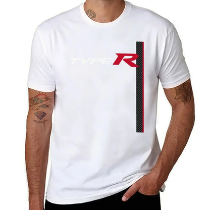 Honda Civic Type R Racing Stripe Carbon Fk8 T-Shirt Short sleeve tee luxury t-shirt mens graphic t-shirts anime