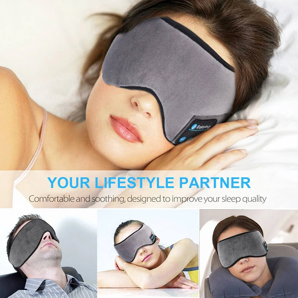 Soft Sleep Mask with Built-In Bluetooth Headphones